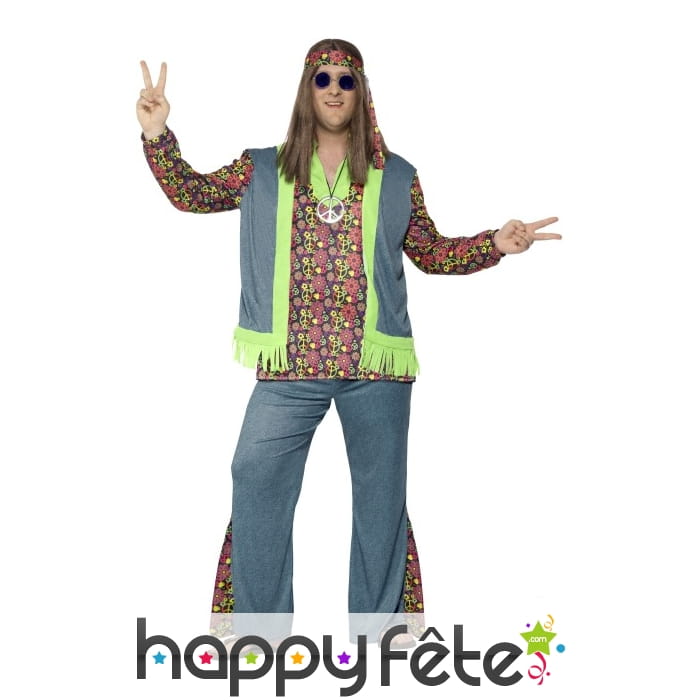 Déguisement de hippie grande taille pour homme