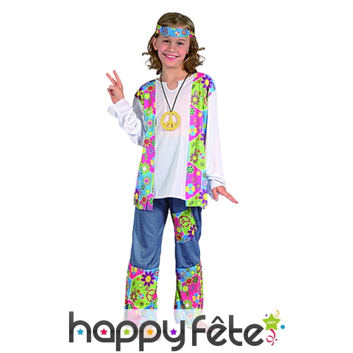 Déguisement de hippie pour fille, flashy