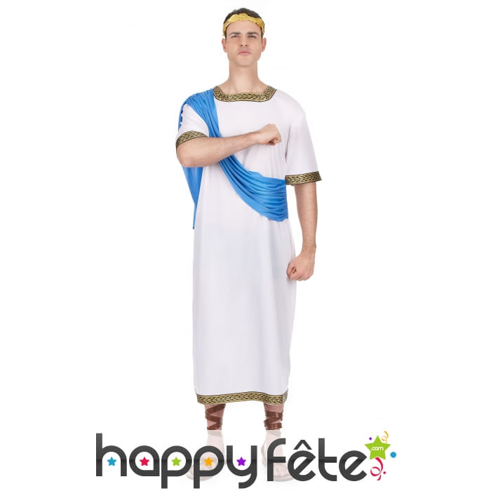 Déguisement de Jules César avec toge bleue