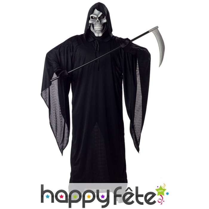 Déguisement de la mort au visage de squelette