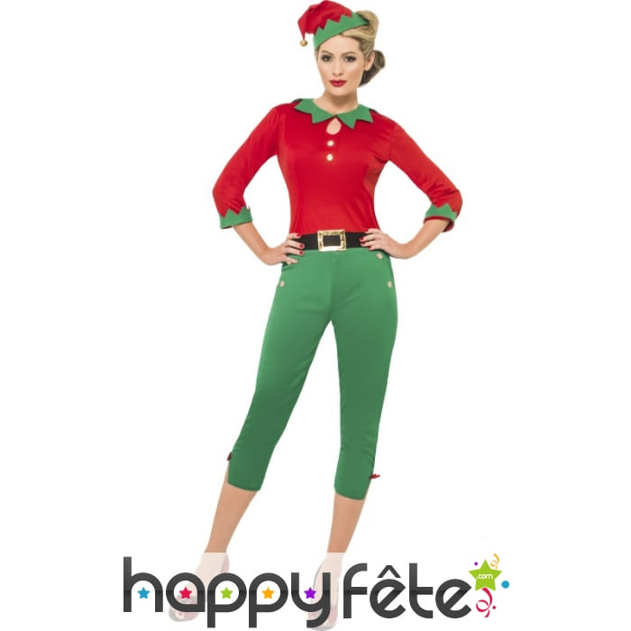 Déguisement de lutin de noel femme