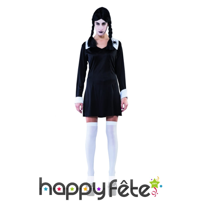 Déguisement de mercredi addams, taille adulte