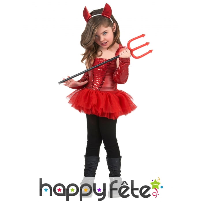 Déguisement de mini diablesse en tutu