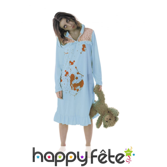 Déguisement de mort vivant en pyjama pour femme