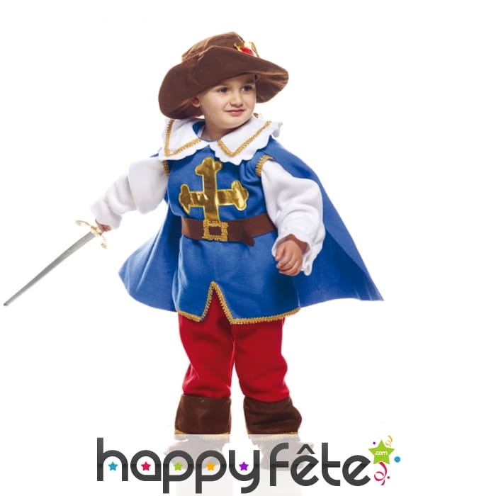 Déguisement de mousquetaire bleu pour tout petit