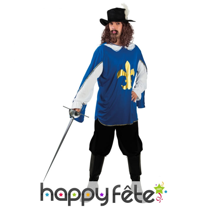Déguisement de mousquetaire bleu