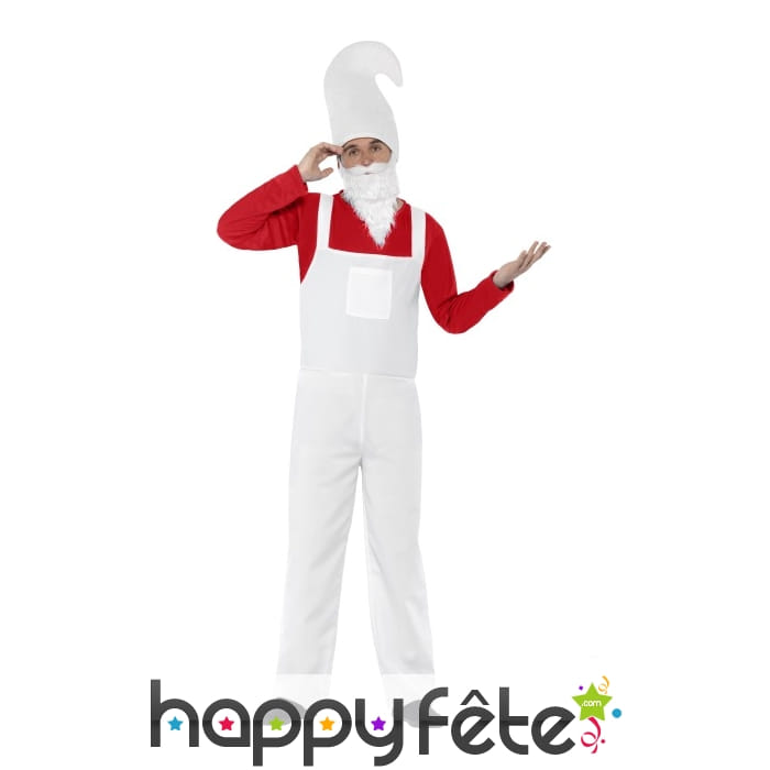 Déguisement de nain de jardin rouge pour homme