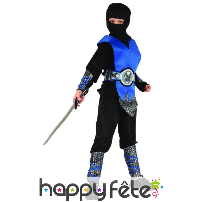 Déguisement de ninja bleu pour enfant