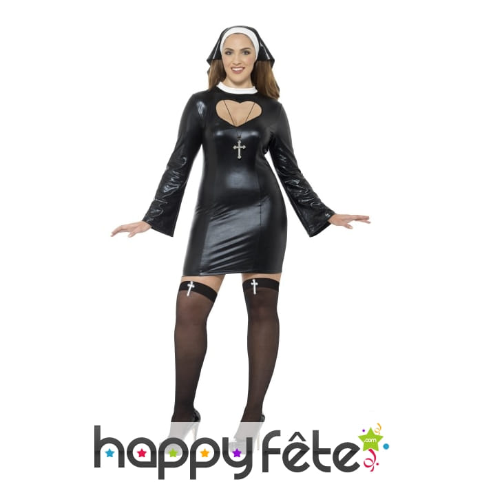 Déguisement de nonne grande taille effet latex