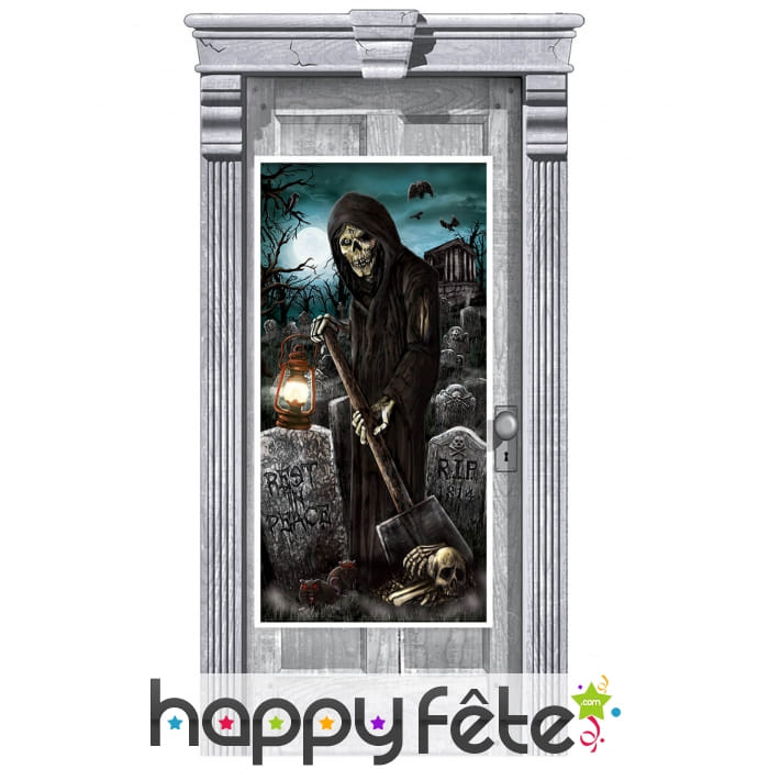 Déco de porte cimetière de zombies