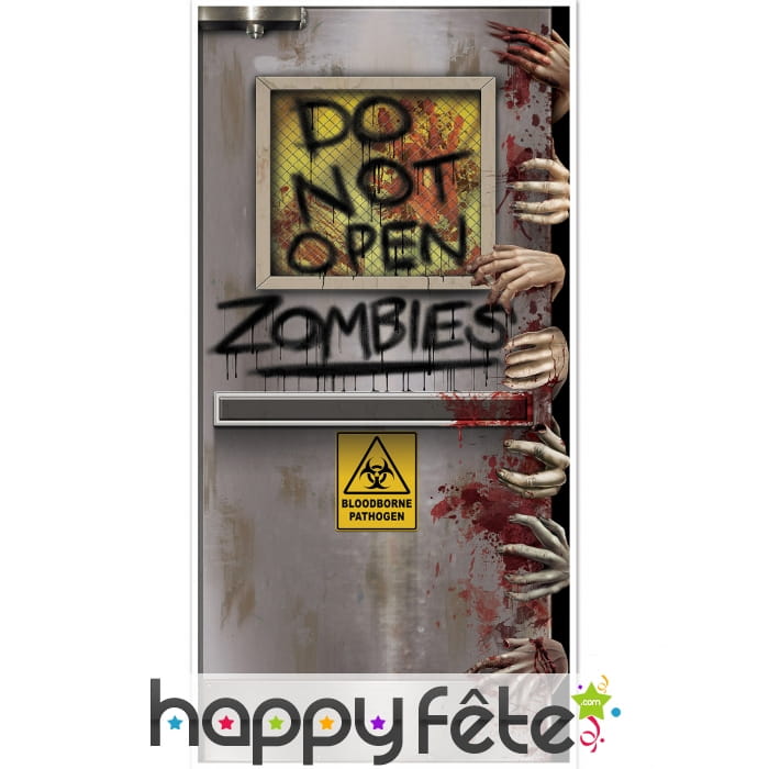 Déco de porte Do not open Laboratoire Zombie