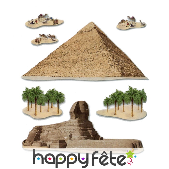 Décors de pyramide et sphinx, Egypte
