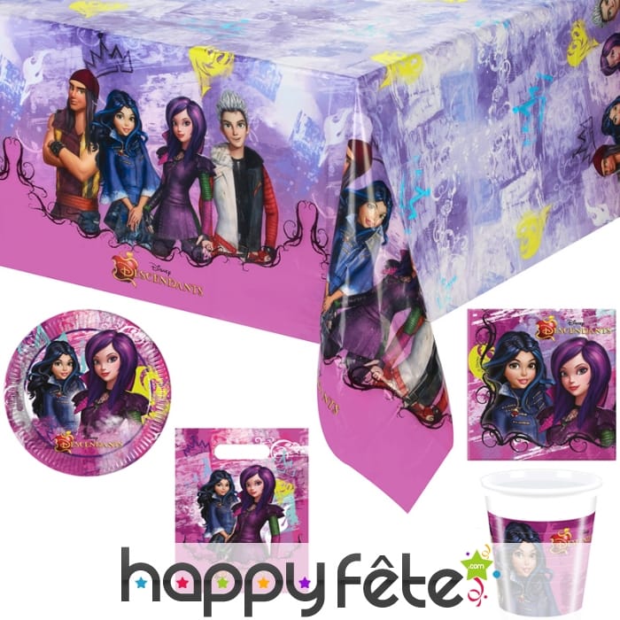Décos Descendants pour table d'anniversaire