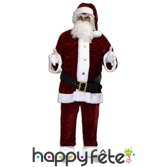 Déguisement de père Noel en velours