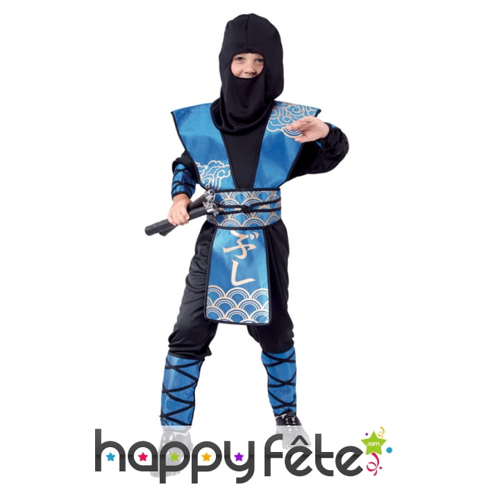 Déguisement de petit ninja bleu