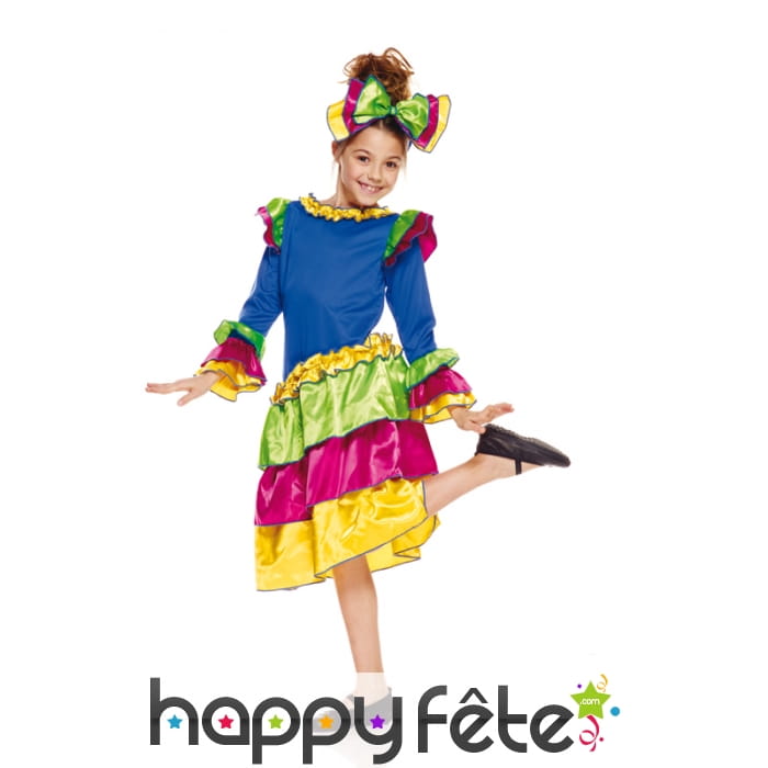 Déguisement de petite brésilienne folklorique