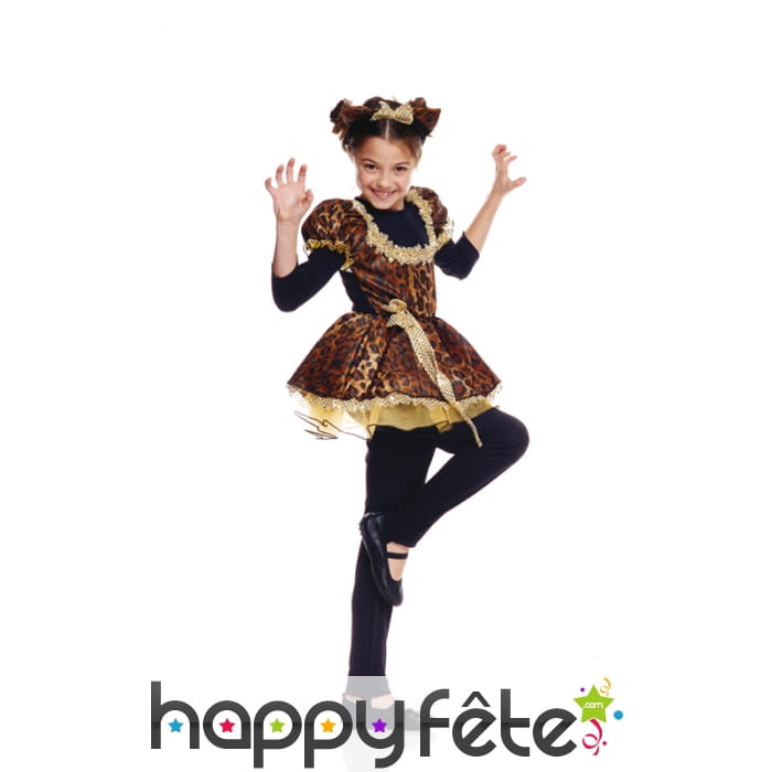 Déguisement de petite tigresse imprimé léopard