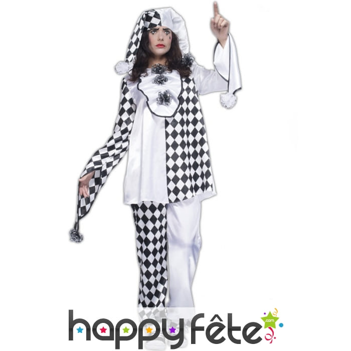Déguisement de pierrot ample pour femme