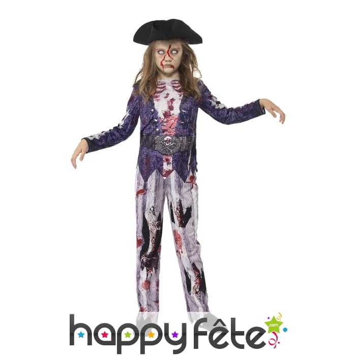 Déguisement de piratesse zombie pour enfant