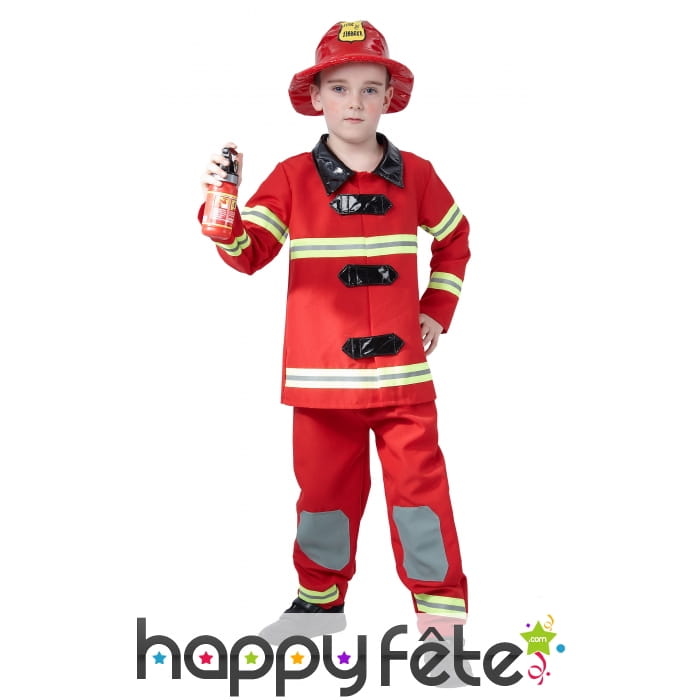 Déguisement de pompier rouge pour enfant