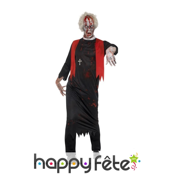 Déguisement de prêtre zombie
