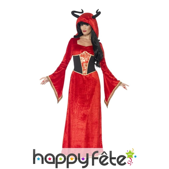 Déguisement de reine démoniaque rouge