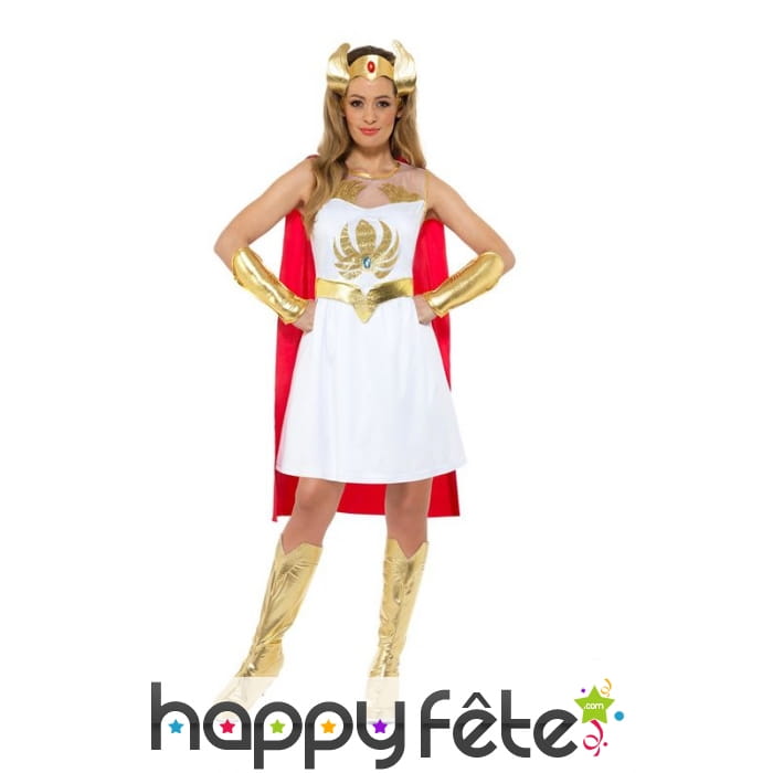 Déguisement de She-Ra doré pailleté pour femme