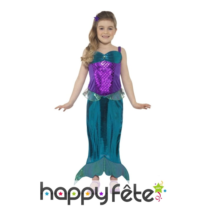 Déguisement de sirène verte pour fillette