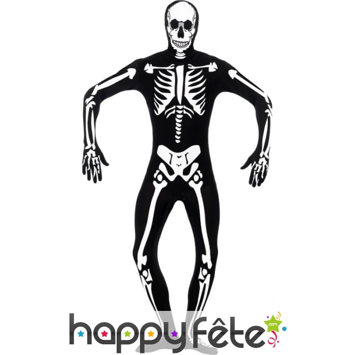 Déguisement de squelette deuxième peau