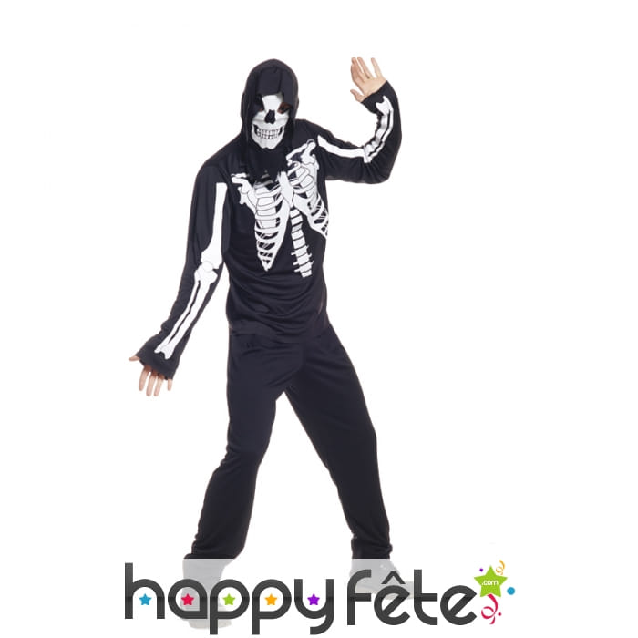 Déguisement de squelette imprimé pour adulte