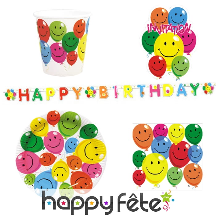 Déco de table ballons souriants