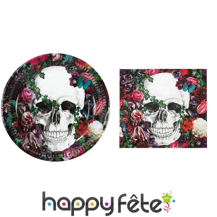 Déco de table Dia de los muertos fleuri