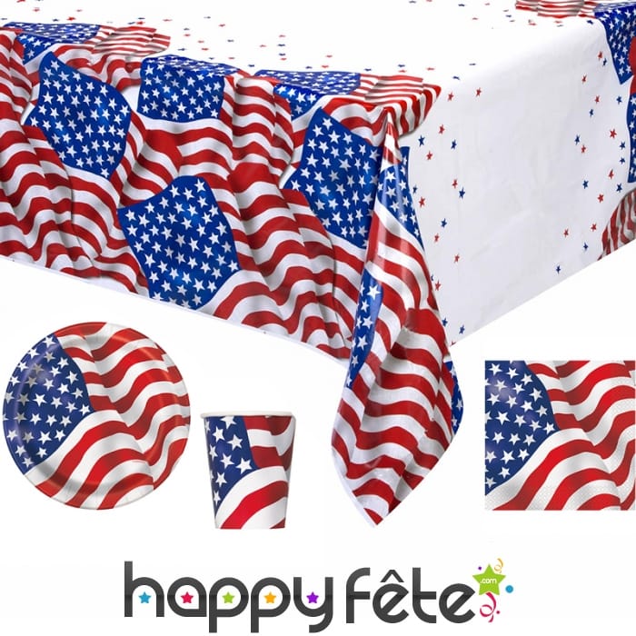 Déco de table imprimée drapeau USA