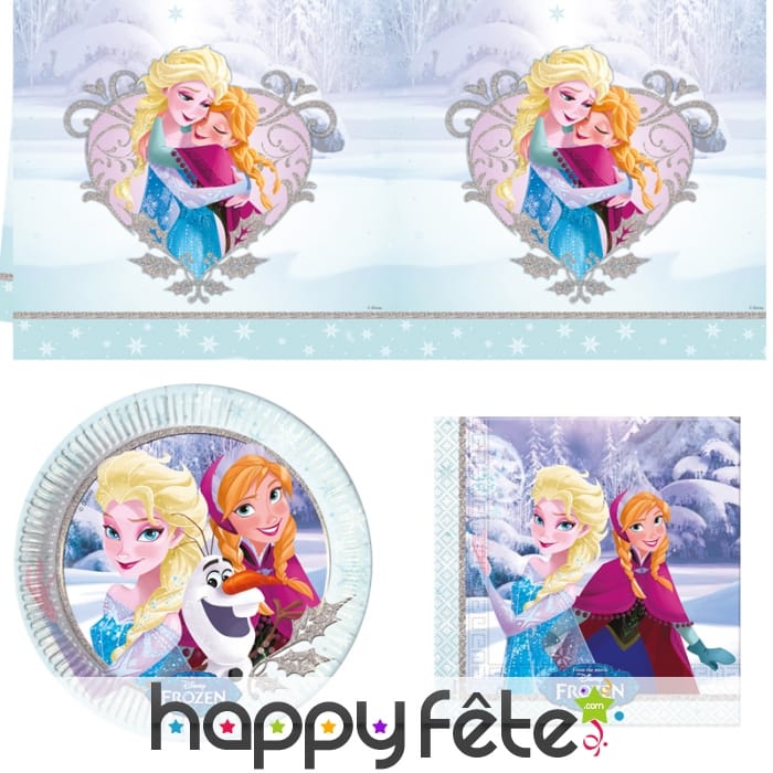 Déco de table Reine des neiges amour de Noël