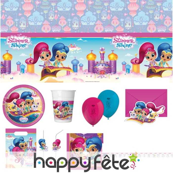Déco de table Shimmer and Shine pour anniversaire