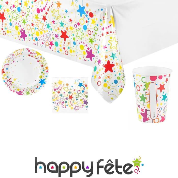 Décoration de table étoiles multicolores