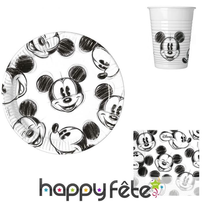 Décoration de table Mickey Mouse noir et blanc
