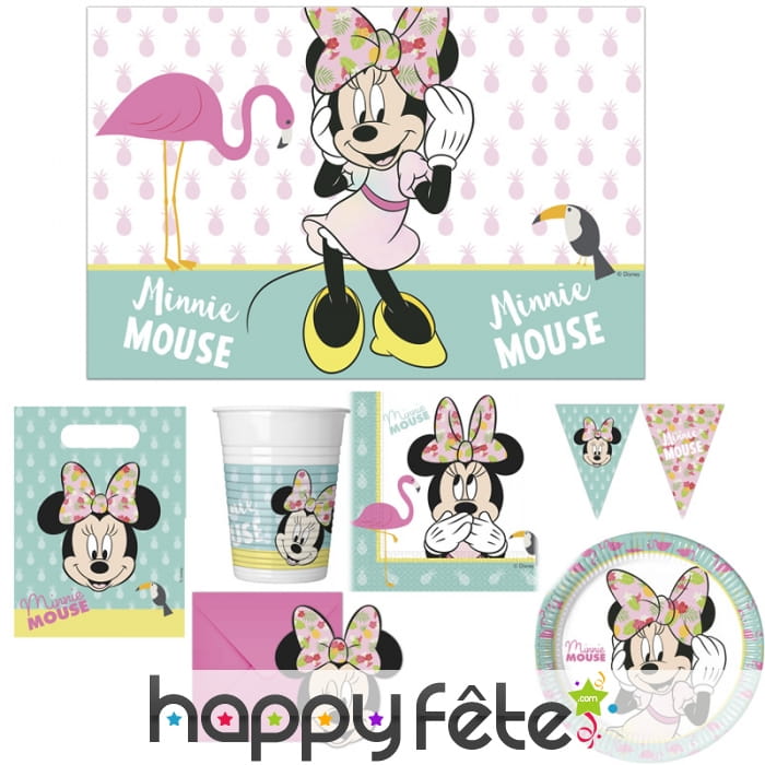 Décoration de table Minnie Mouse tropical