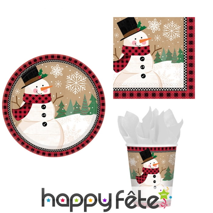 Décoration de table pour Noël Bonhomme de neige