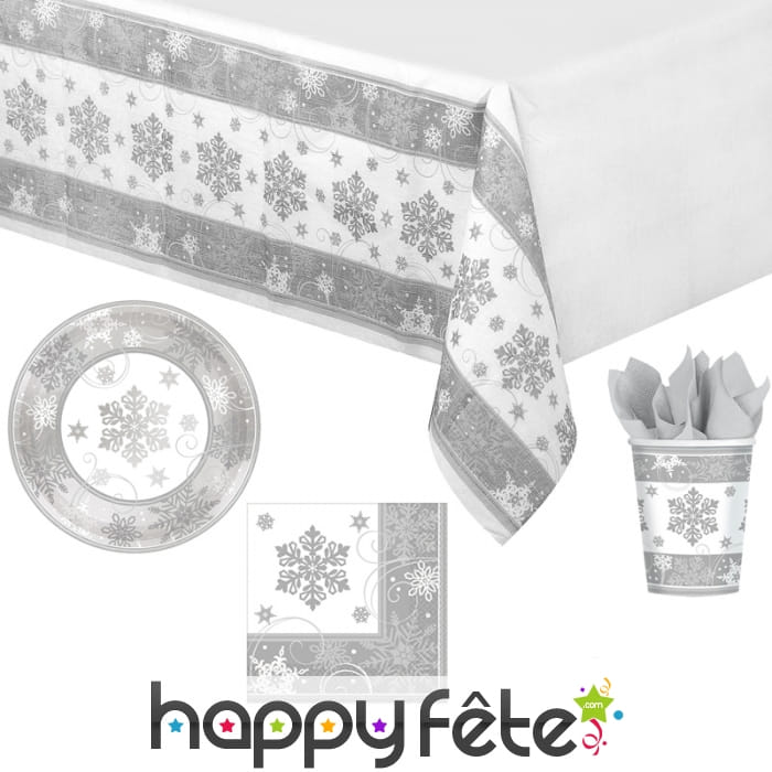 Décoration de table pour Noël flocons de neige