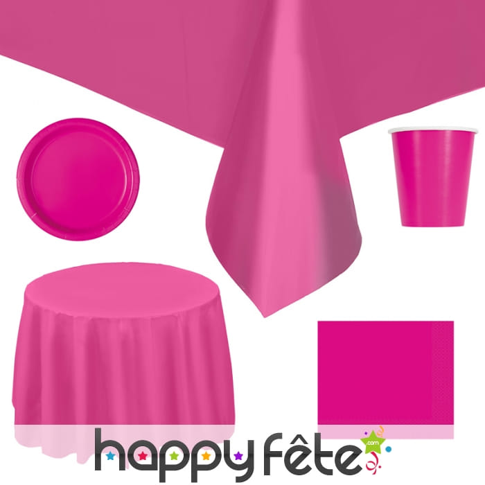 Décoration de table rose fuchsia