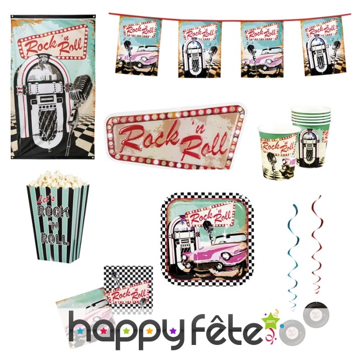 Décoration de table sur le thème Rock'n roll