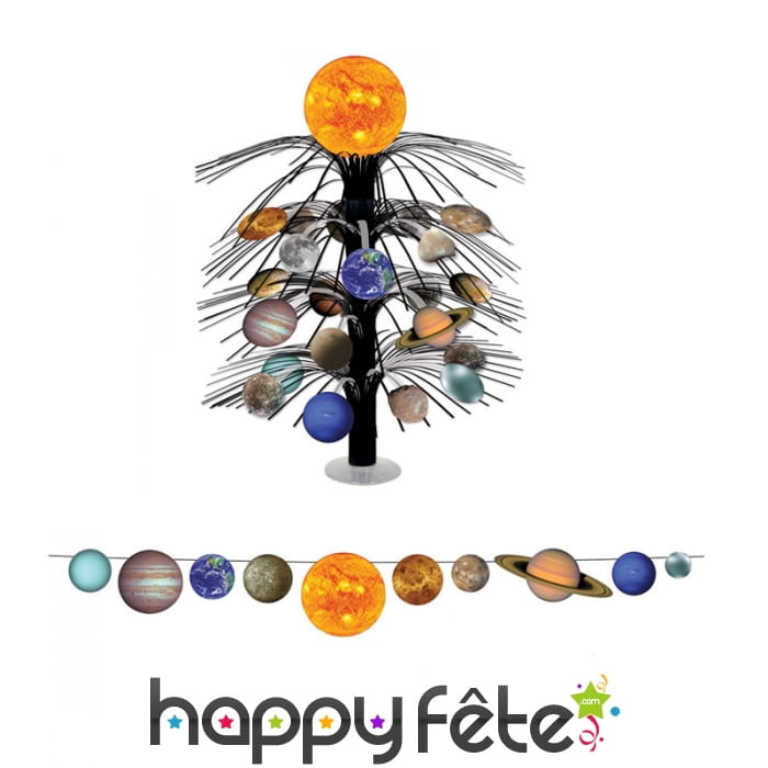 Décoration de table système solaire
