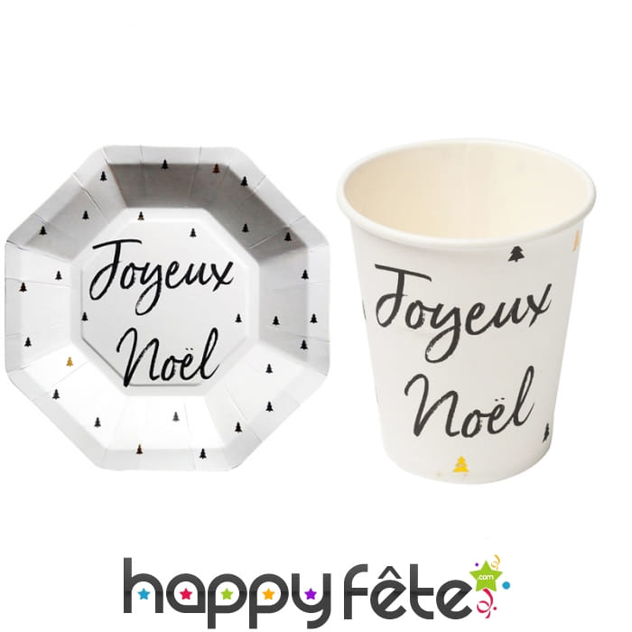 Décorations de table de Noël noires et blanches