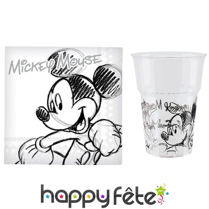 Décorations de table Mickey noir et blanc