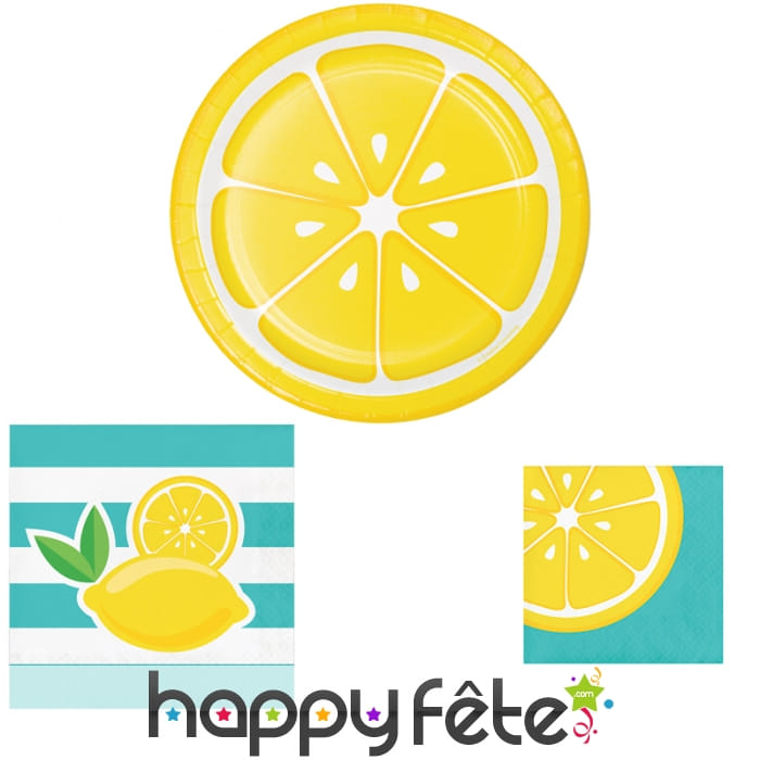 Décorations de table motifs citrons