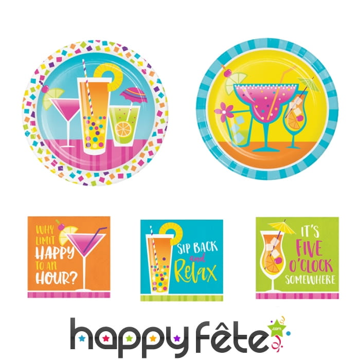 Décorations de table motifs Cocktail fruités