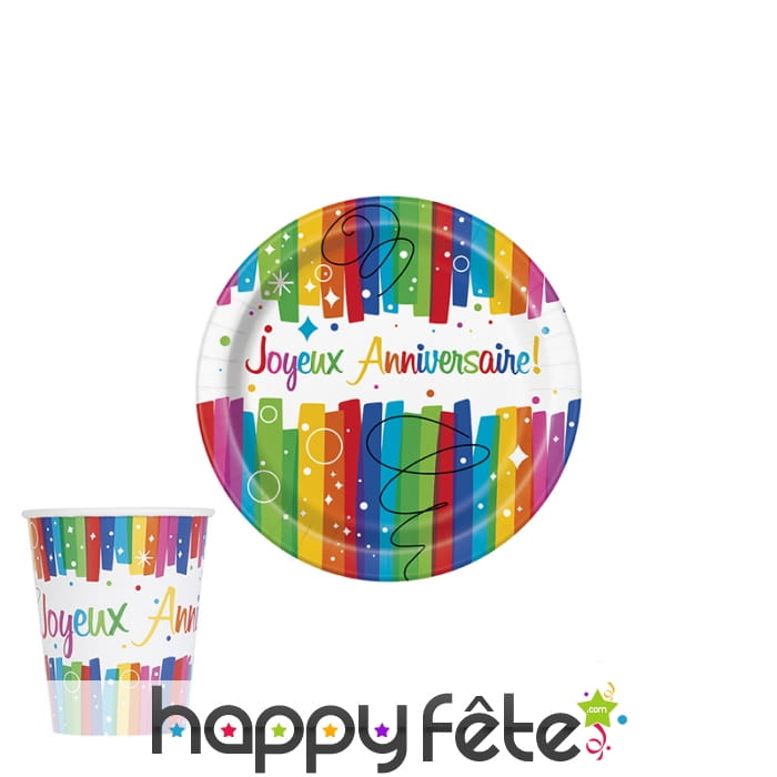 Décos de table imprimé Joyeux anniversaire