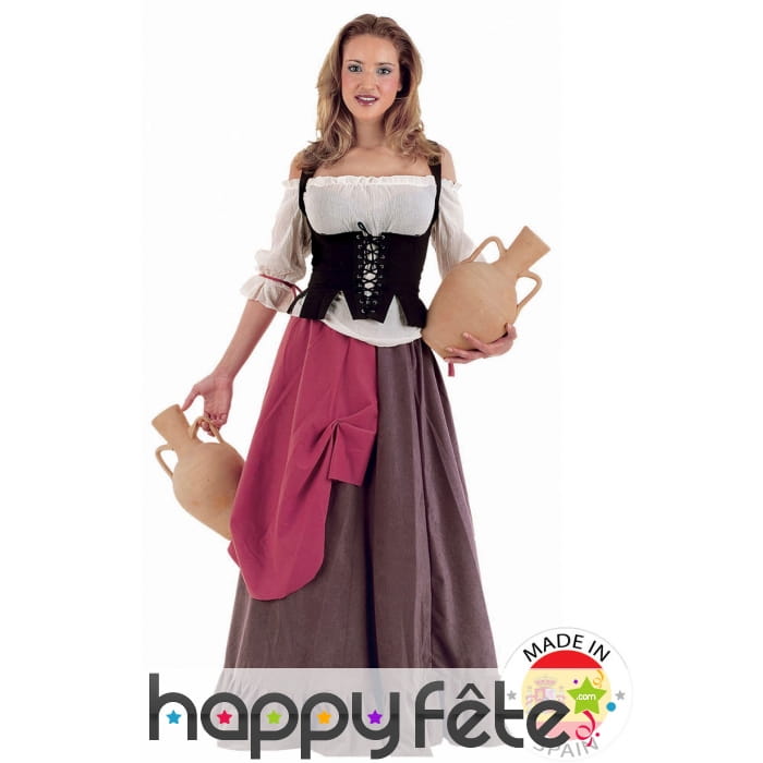 Déguisement de tenancière Médiévale avec corset