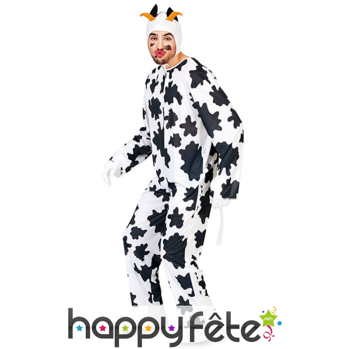 Déguisement de vache à taches noires pour adulte